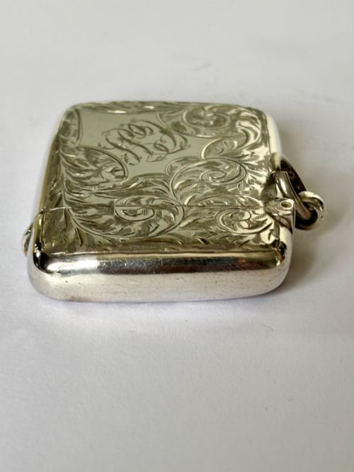 EDWARDIAN SILVER GILT VESTA CASE WILLIAM HAIR HASELER BIRMINGHAM 1903 - ADDITIONAL PHOTO 4