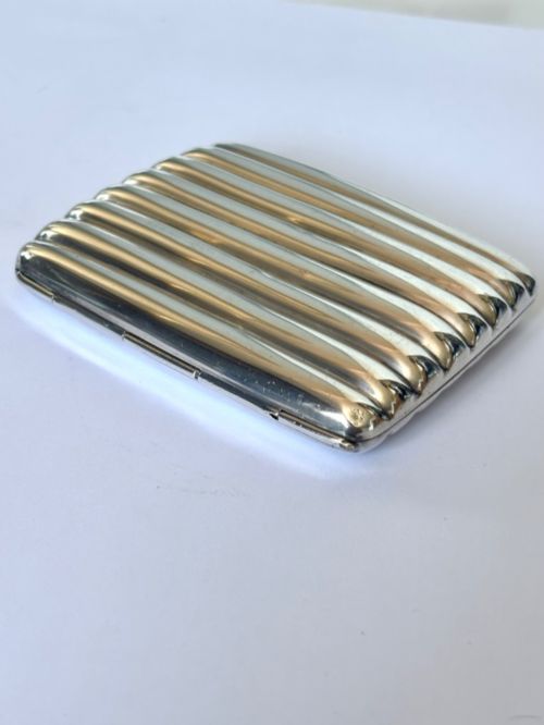 GEORGE V SILVER GILT CURVED CIGARETTE CHEROOT CIGARILLO CASE THOMAS BISHTON 1919 - ADDITIONAL PHOTO 1