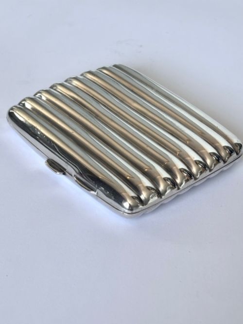 GEORGE V SILVER GILT CURVED CIGARETTE CHEROOT CIGARILLO CASE THOMAS BISHTON 1919 - ADDITIONAL PHOTO 3