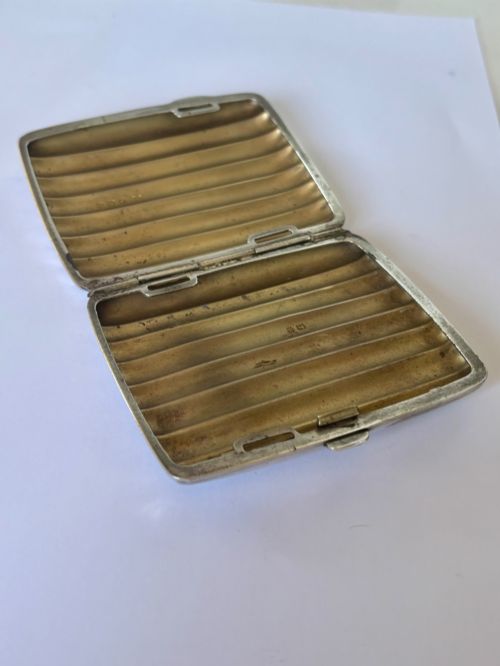 GEORGE V SILVER GILT CURVED CIGARETTE CHEROOT CIGARILLO CASE THOMAS BISHTON 1919 - ADDITIONAL PHOTO 7