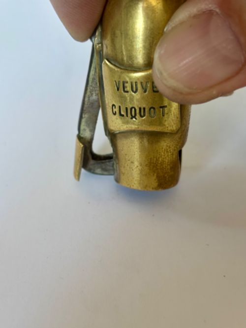 19THC AUSTRIAN NOVELTY BRASS CIGAR CUTTER VESTA CASE CHAMPAGNE VEUVE CLIQUOT - ADDITIONAL PHOTO 3