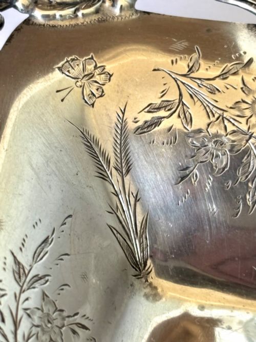 EDWARDIAN PAIR ART NOUVEAU SILVER TRINKET PIN DISHES 1905 HENRY MATTHEWS 203G - ADDITIONAL PHOTO 10