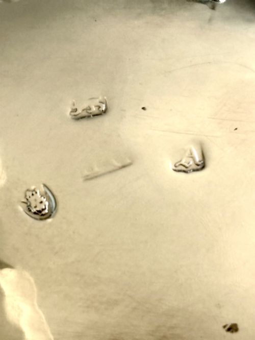 18THC GEORGE II PAIR SILVER SALTS BLUE GLASS LINER LONDON 17556 DAVID HENNELL I - ADDITIONAL PHOTO 12