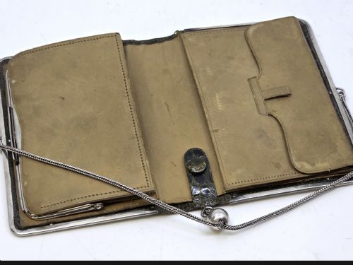 ART NOUVEAU SILVER CROCODILE SKIN PURSE JOHN COLLARD VICKERY LONDON 1904 - ADDITIONAL PHOTO 5