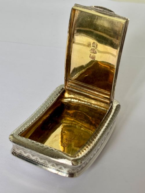 EXQUISITE GEORGE III SILVER GILT SNUFF BOX JOHN THROPP BIRMINGHAM 1816 GEORGIAN - ADDITIONAL PHOTO 5