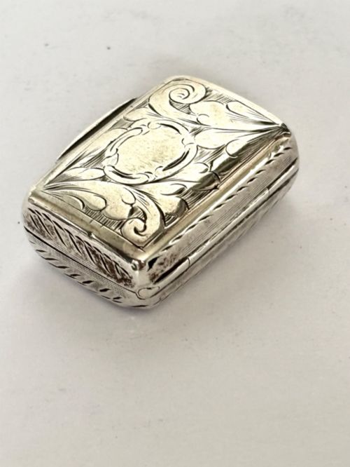 SILVER GILT EARLY VICTORIAN VINAIGRETTE BHAM 1841 FRANCIS CLARK W SPONGE