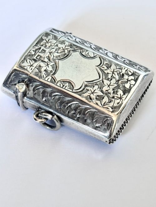 Antique George V Silver Vesta Case Constantine & Floyd Birmingham 1910