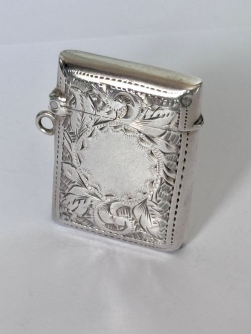 Antique Victorian Silver Vesta Case Robert Pringle Chester 1900