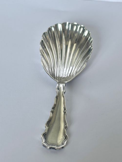 George V Silver Caddy Spoon Lee & Wigfull Sheffield 1910 Shell Bowl