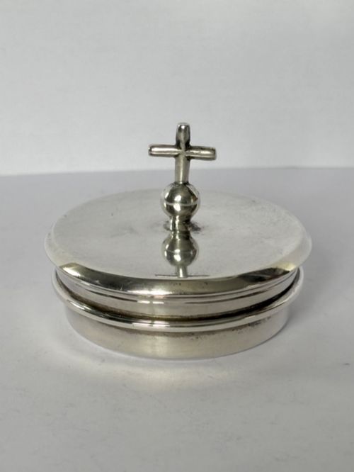 Sterling Silver Gilt Ecclesiastical Pyx Box by F. Osbourne & Co London 1959