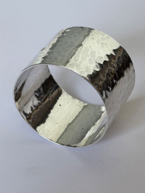 George V Silver Hammered Napkin Ring Bham 1924 Albert Edward Jones