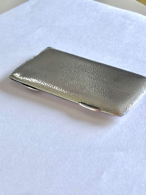 Arts & Crafts Sampson Mordan Slimline Silver Gilt Hammered Card Stamp Case Chester 1911