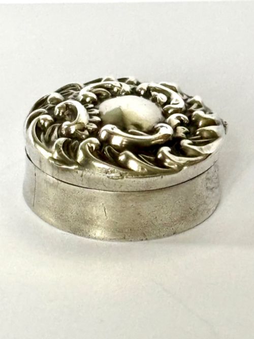 Edwardian Small Silver Gilt Pill Trinket Ring Box Adie & Lovekin Birmingham 1903