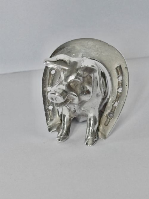 Novelty Victorian Silver Lucky Pig with Horseshoe Chester 1900 Berthold Muller