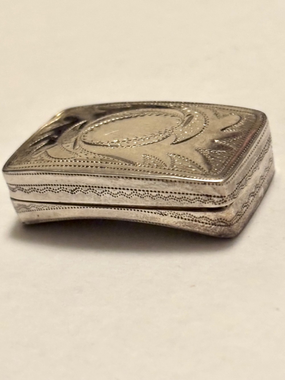 George III Curved Silver Gilt Vinaigrette Birmingham 1808 Wardell & Kempson View V