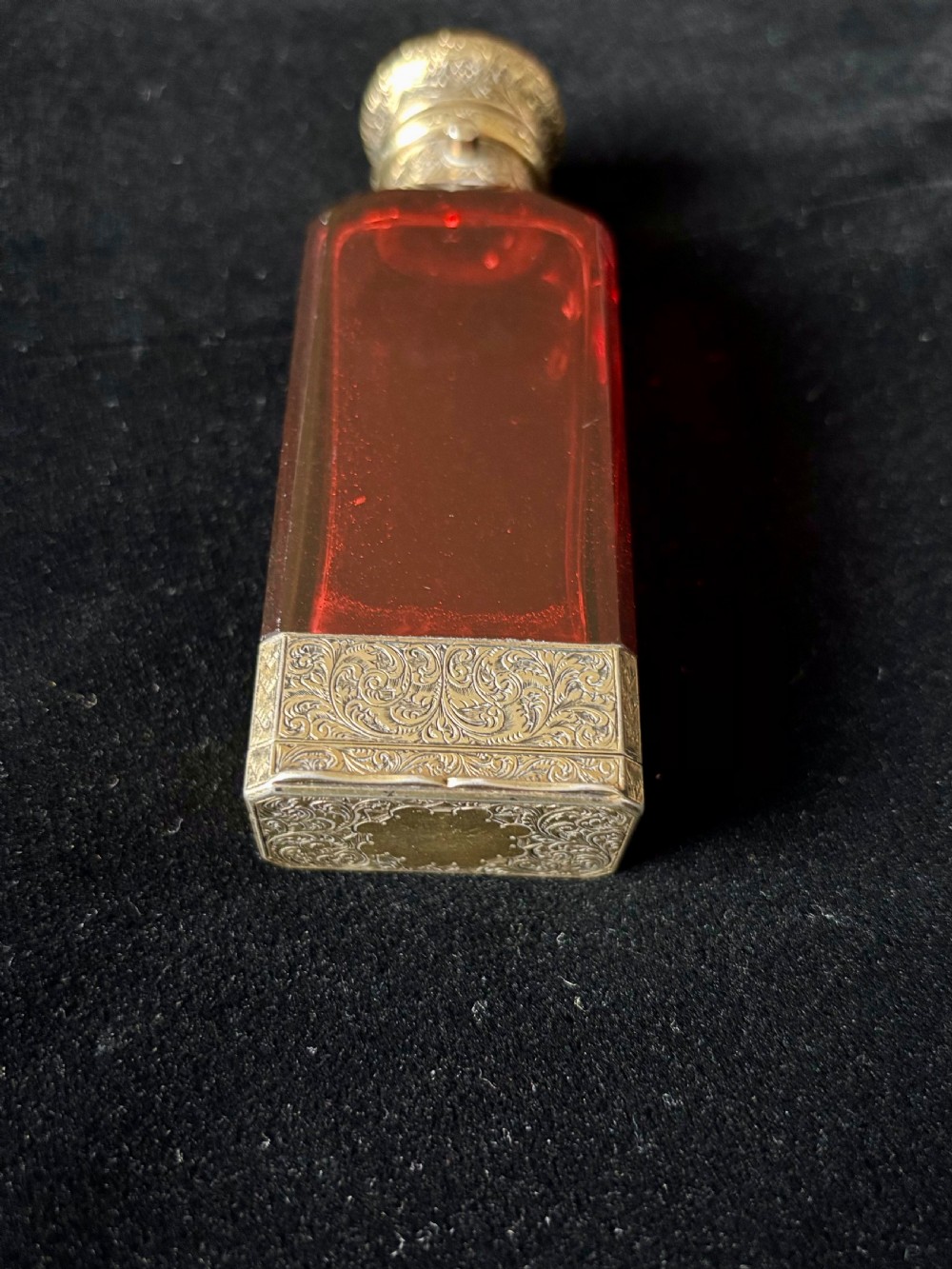 Victorian Sampson Mordan Silver Gilt Ruby Glass Scent Bottle & Vinaigrette 1878 View XXI