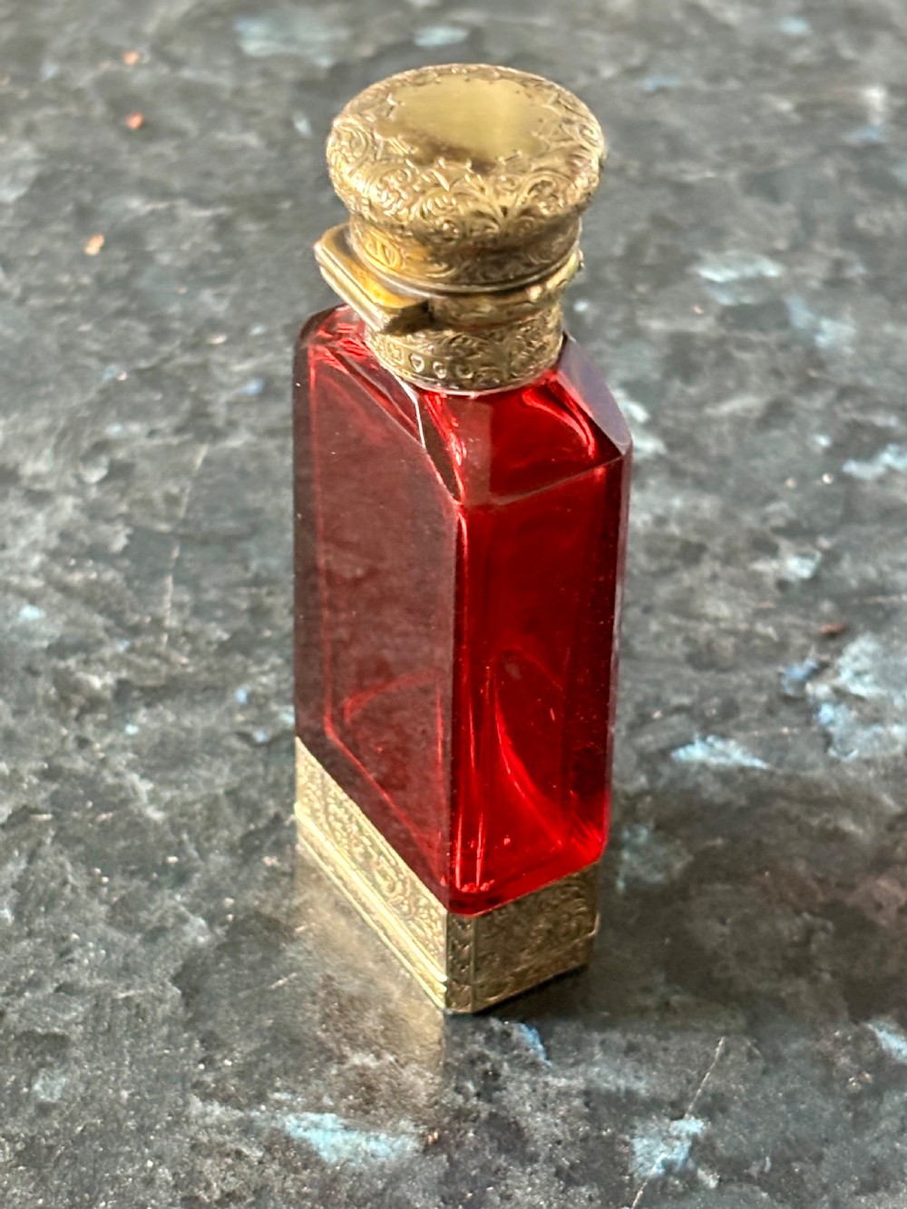 Victorian Sampson Mordan Silver Gilt Ruby Glass Scent Bottle & Vinaigrette 1878 View XXII