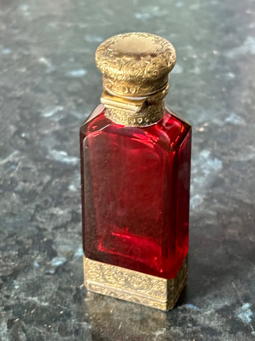 Victorian Sampson Mordan Silver Gilt Ruby Glass Scent Bottle & Vinaigrette 1878 View XXIV