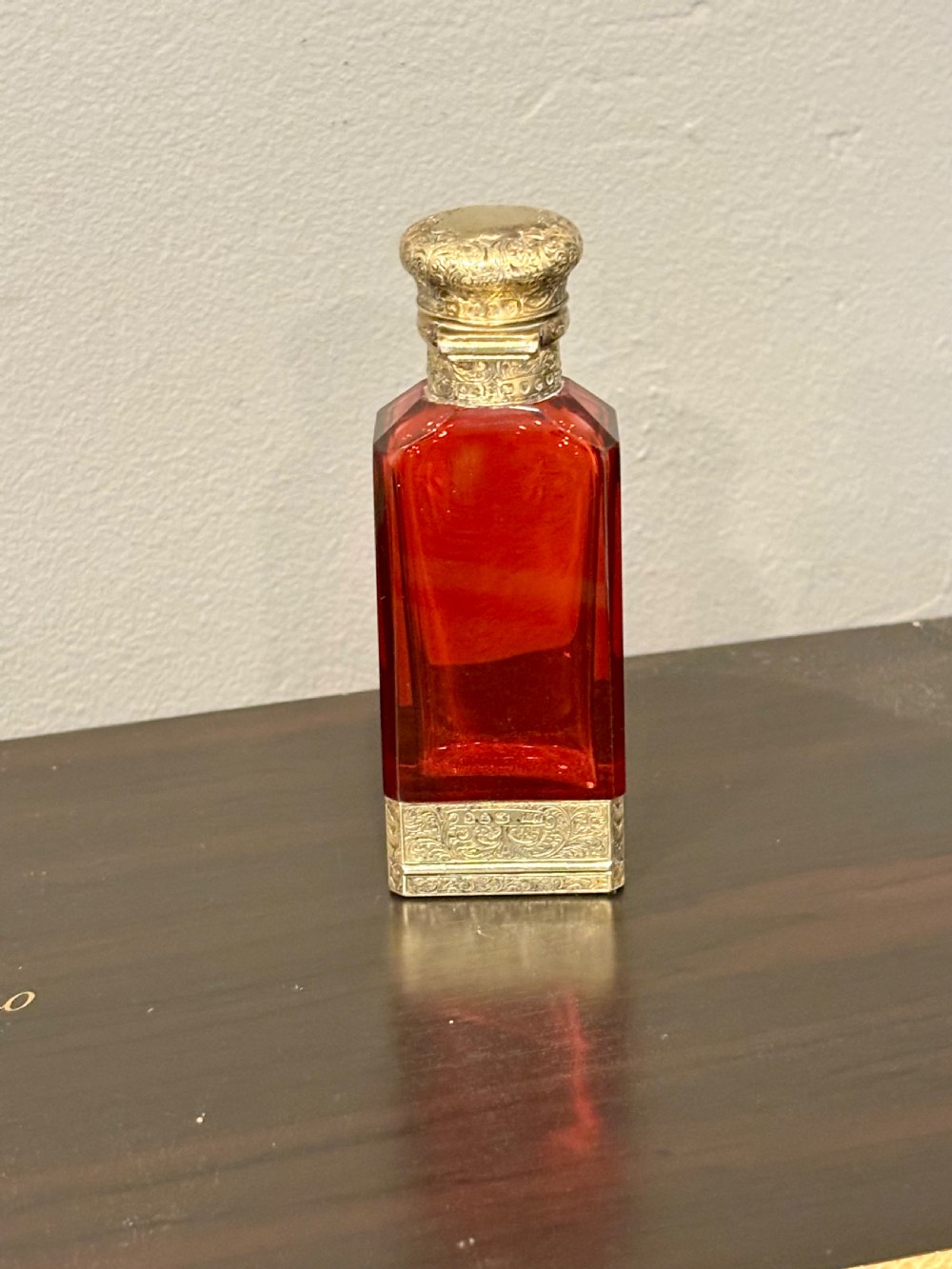 Victorian Sampson Mordan Silver Gilt Ruby Glass Scent Bottle & Vinaigrette 1878 View XXVII