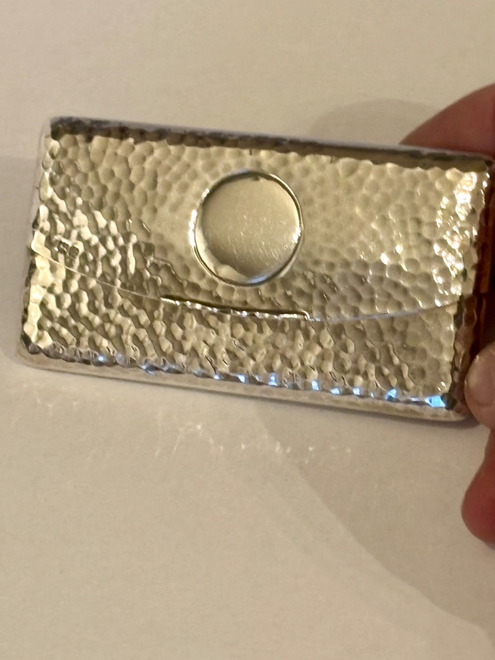 Stunning Silver Gilt Edwardian Card Case Sampson Mordan London 1907 Planished View IV