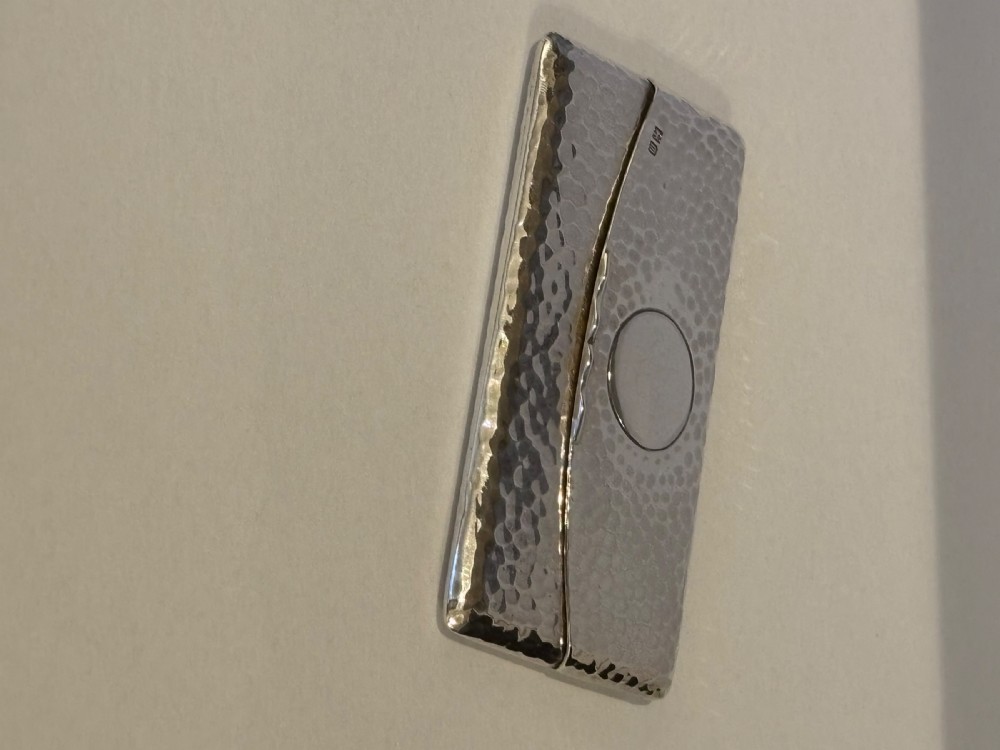 Stunning Silver Gilt Edwardian Card Case Sampson Mordan London 1907 Planished View X