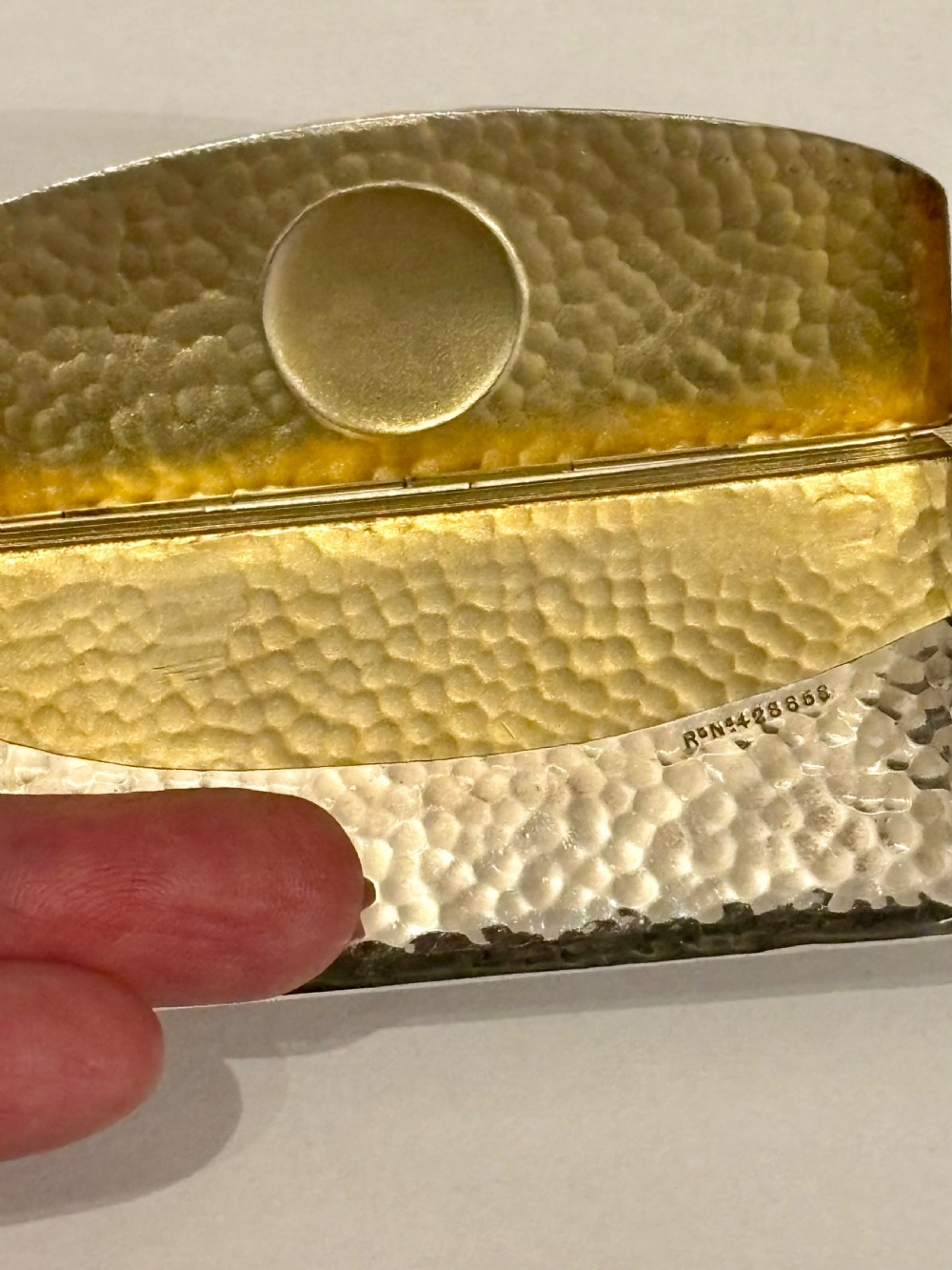 Stunning Silver Gilt Edwardian Card Case Sampson Mordan London 1907 Planished View XI