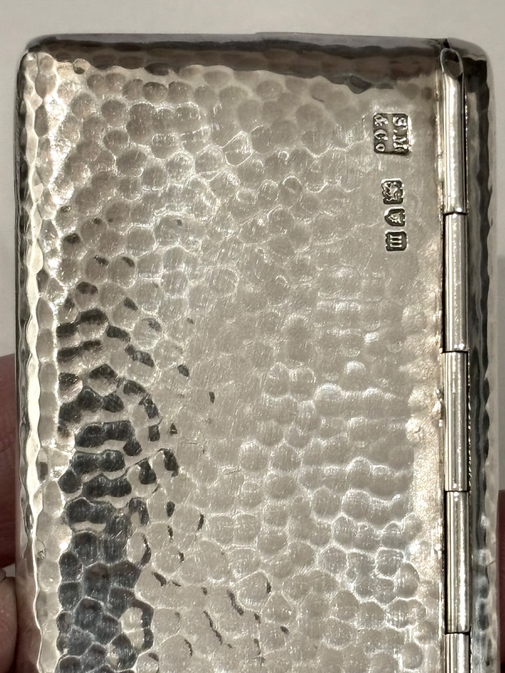 Stunning Silver Gilt Edwardian Card Case Sampson Mordan London 1907 Planished View XIII