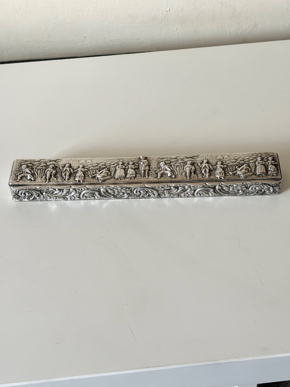 Edwardian Silver Hat Pin Trinket Box Chester 1908 Nathan & Hayes FINNIGANS 23cm View VIII