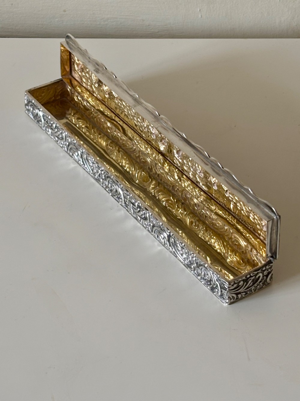 Edwardian Silver Hat Pin Trinket Box Chester 1908 Nathan & Hayes FINNIGANS 23cm View XI