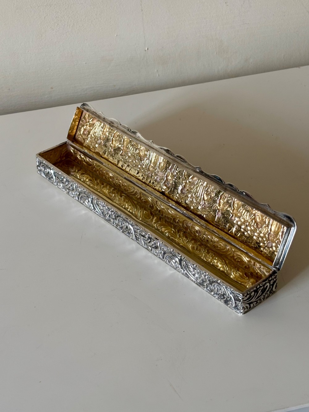 Edwardian Silver Hat Pin Trinket Box Chester 1908 Nathan & Hayes FINNIGANS 23cm View XVI