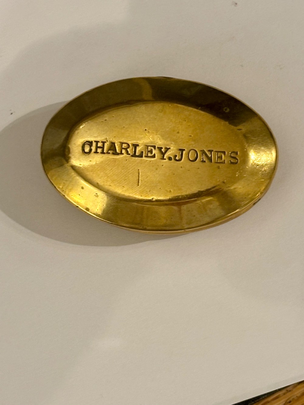 A 19th Century Brass Miners Chewing Tobacco Box Charley Jones