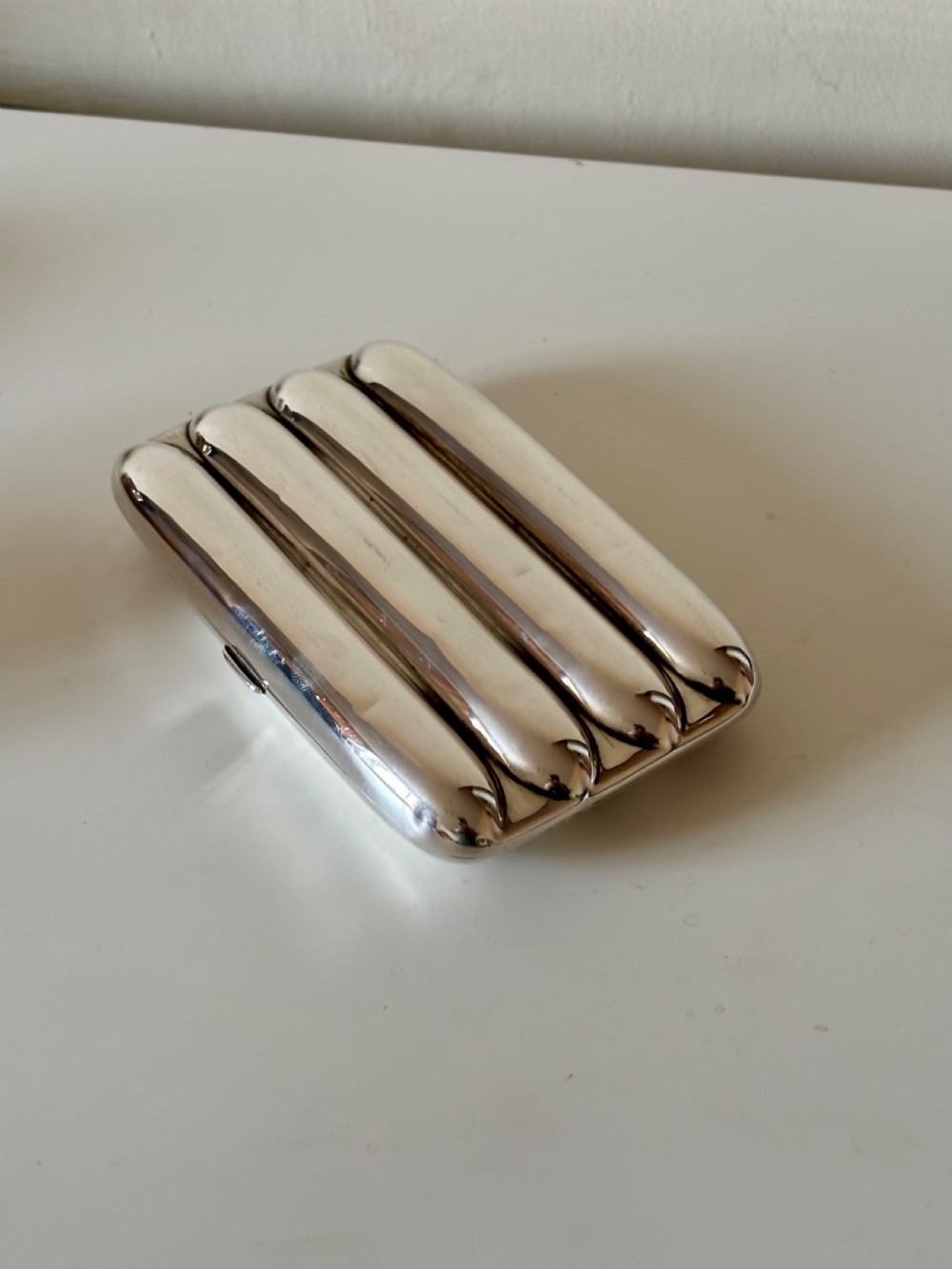 Antique Silver Gilt Edwardian Quad Cigar Cheroot Case 1902 Henry Williamson View II