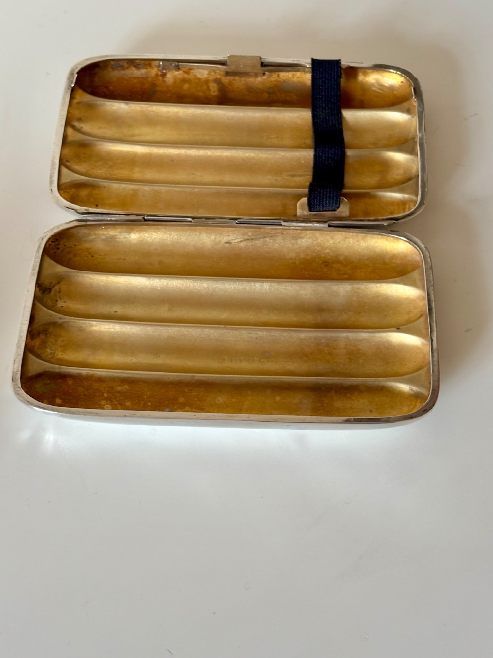 Antique Silver Gilt Edwardian Quad Cigar Cheroot Case 1902 Henry Williamson View VIII