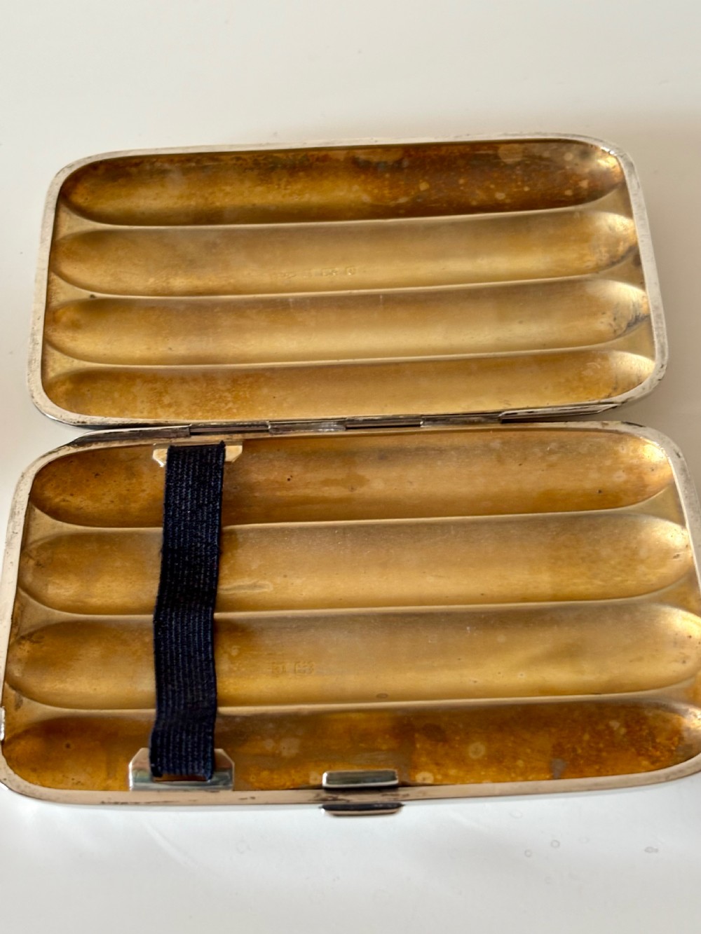 Antique Silver Gilt Edwardian Quad Cigar Cheroot Case 1902 Henry Williamson View XI