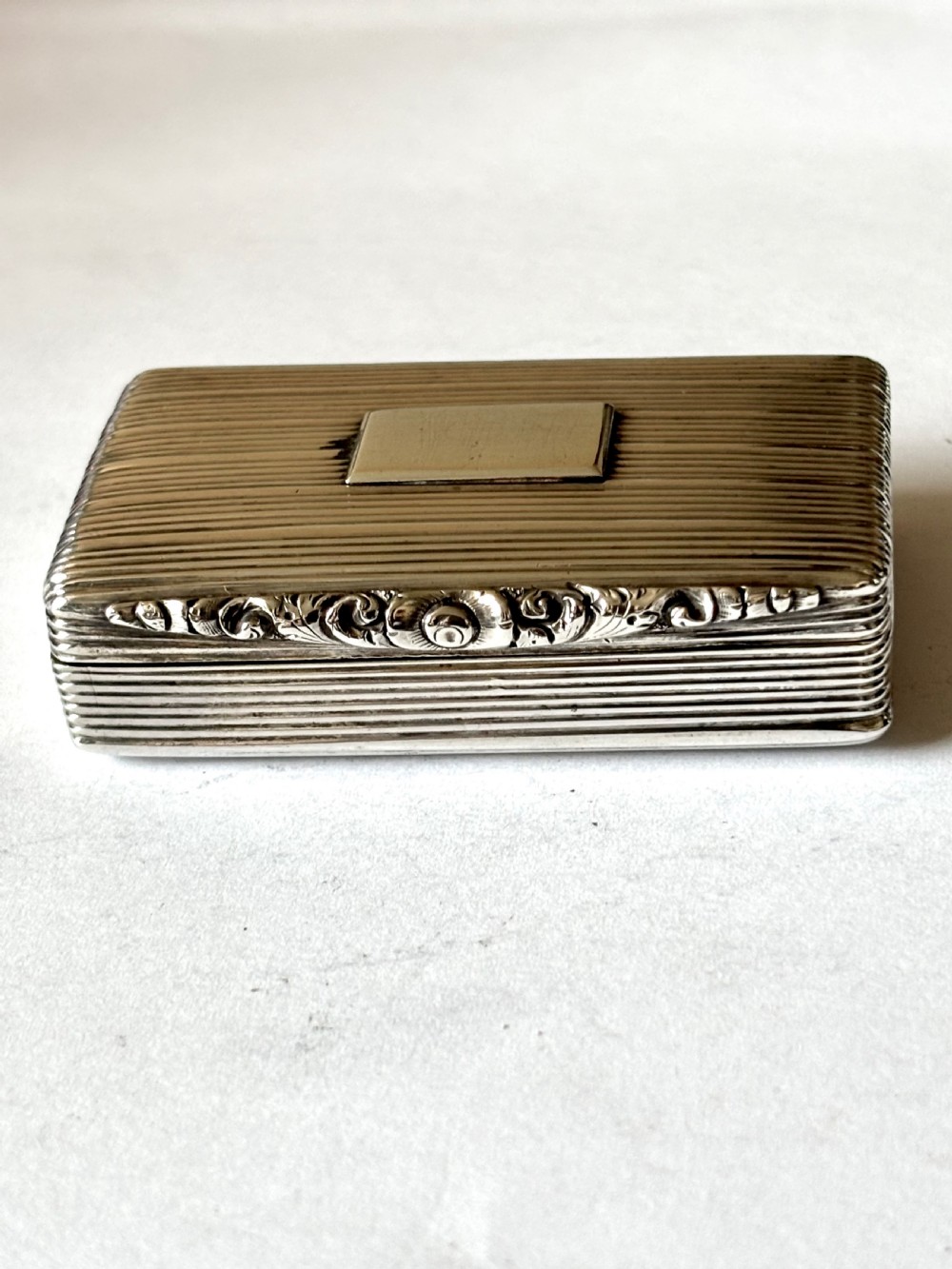 Antique Silver Gilt Early Victorian Snuff Box Francis Clark Birmingham 1839 View VII