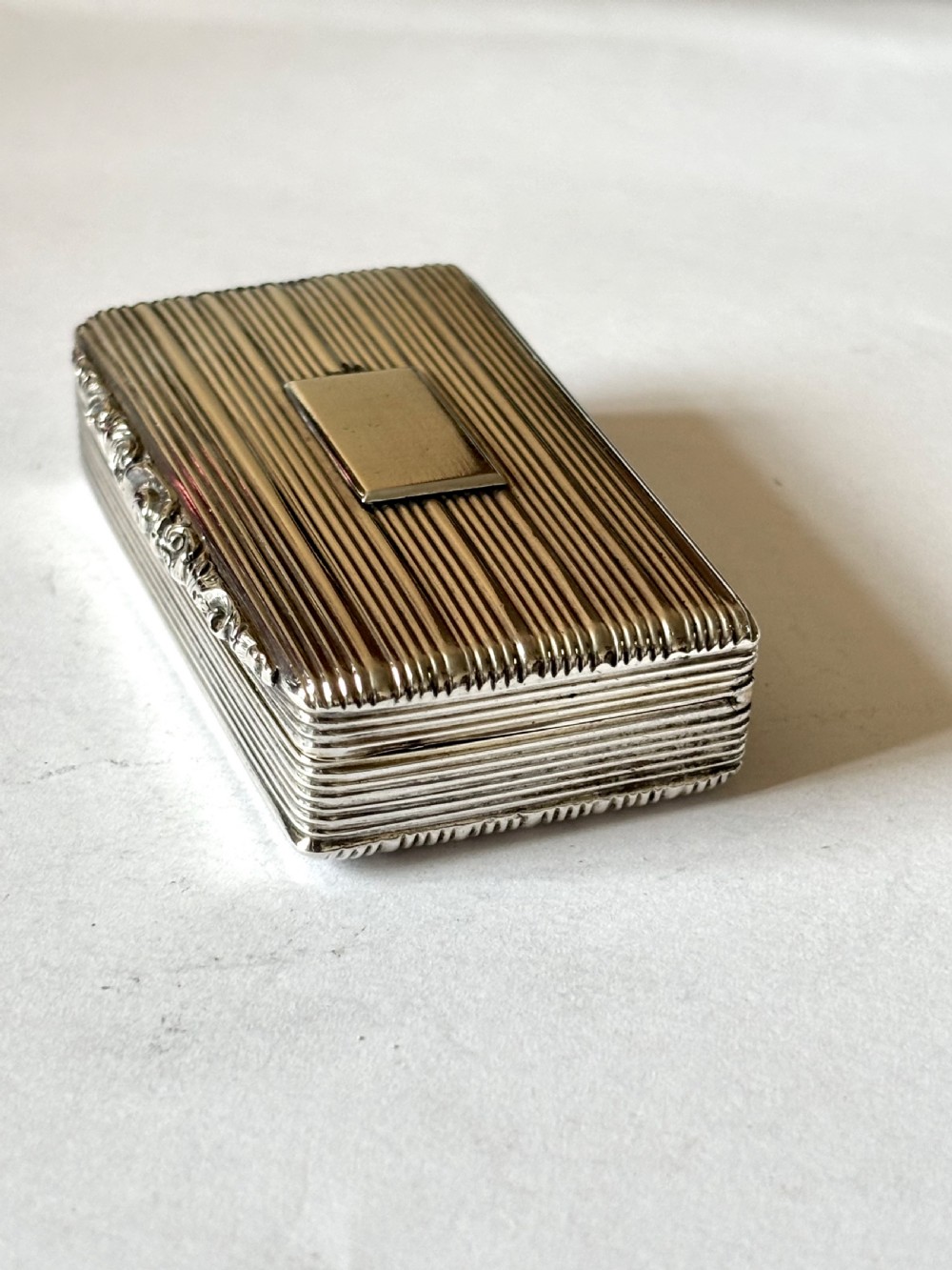 Antique Silver Gilt Early Victorian Snuff Box Francis Clark Birmingham 1839 View IX
