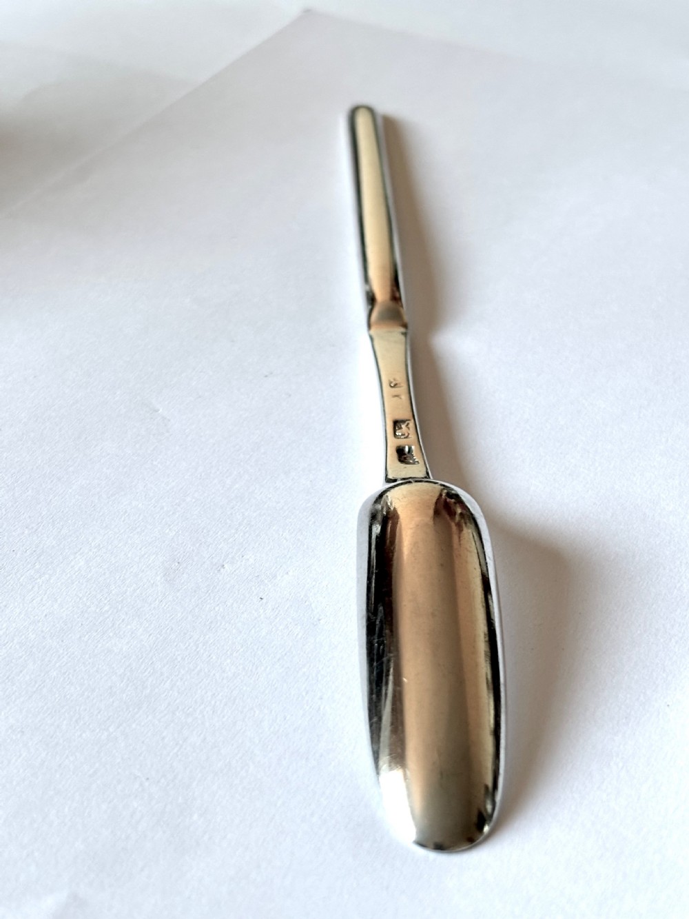 George III Sterling Silver Double-ended Marrow Scoop Orlando Jackson London 1775 View V