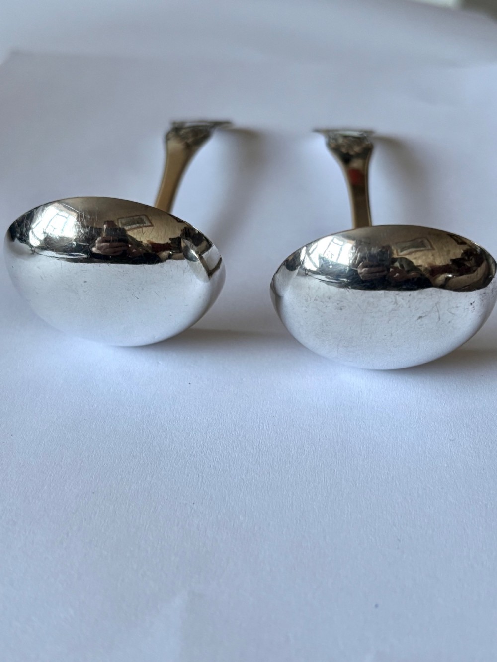 Pair Scottish Silver QUEENS PATTERN William IV Sauce Ladles TA FINLAYSON 1835 View III