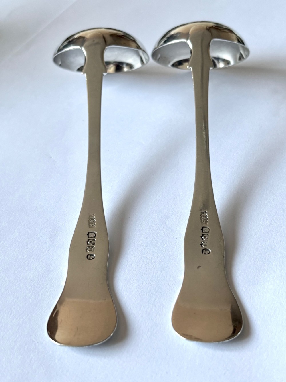 Pair Scottish Silver QUEENS PATTERN William IV Sauce Ladles TA FINLAYSON 1835 View VI