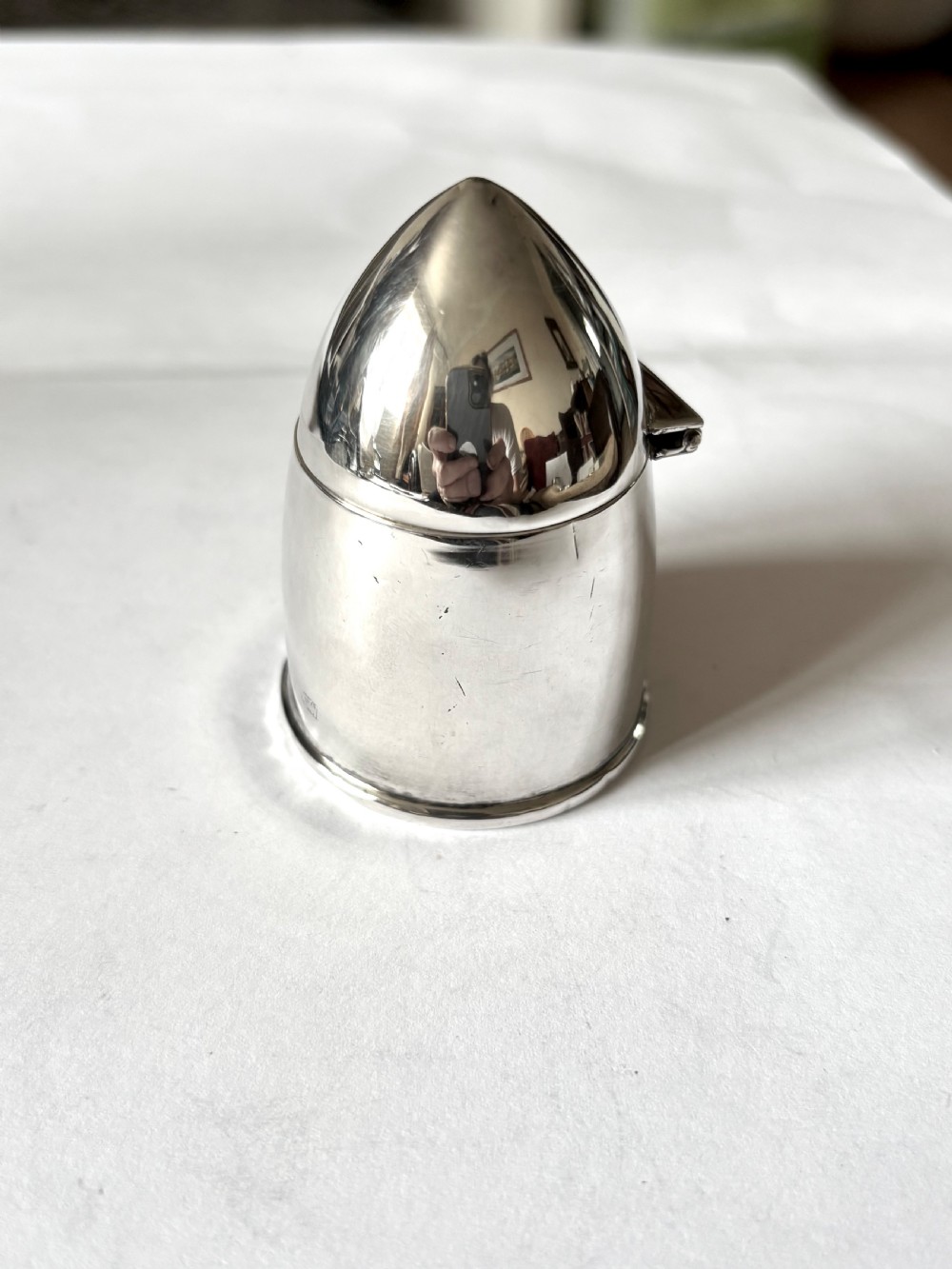 WWI Novelty Silver Travelling Inkwell Shell Bullet Form 1919 Thomas Wilkinson View II