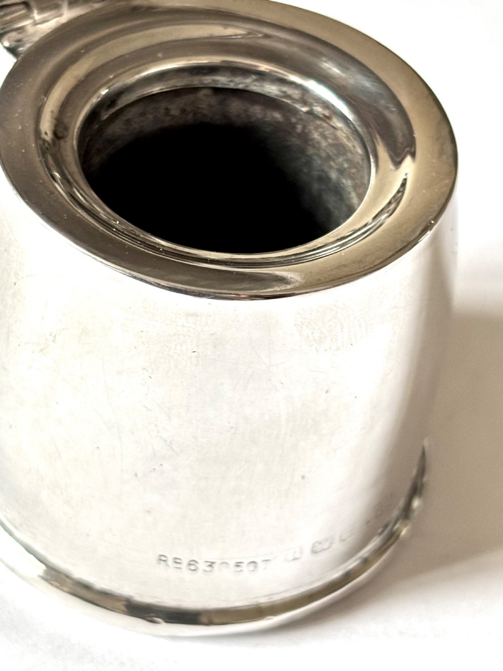 WWI Novelty Silver Travelling Inkwell Shell Bullet Form 1919 Thomas Wilkinson View VI