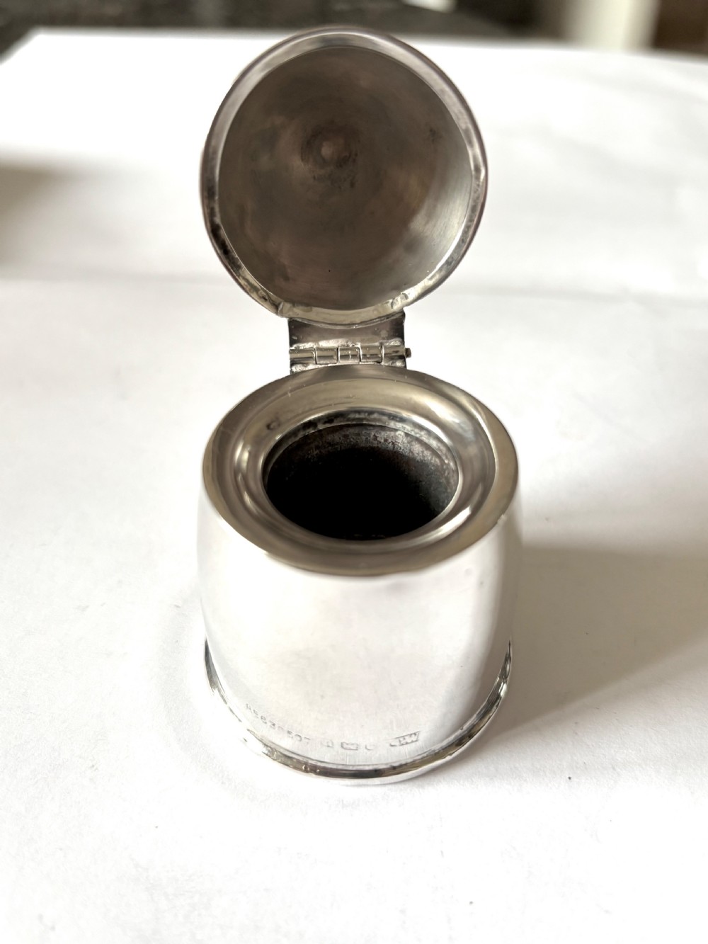 WWI Novelty Silver Travelling Inkwell Shell Bullet Form 1919 Thomas Wilkinson View VIII
