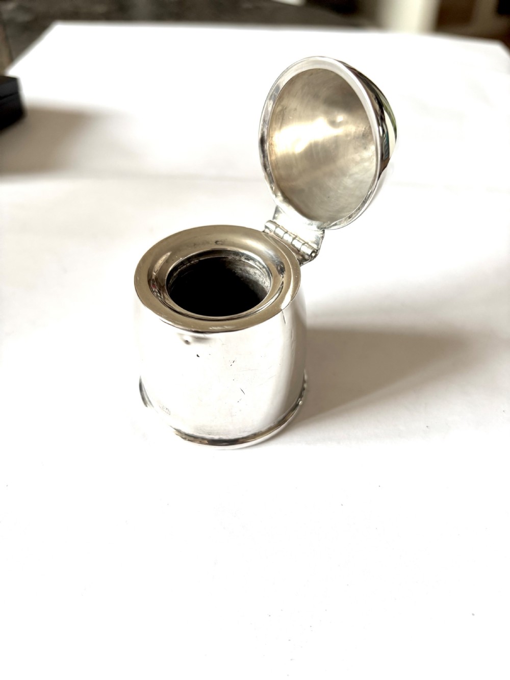 WWI Novelty Silver Travelling Inkwell Shell Bullet Form 1919 Thomas Wilkinson View X