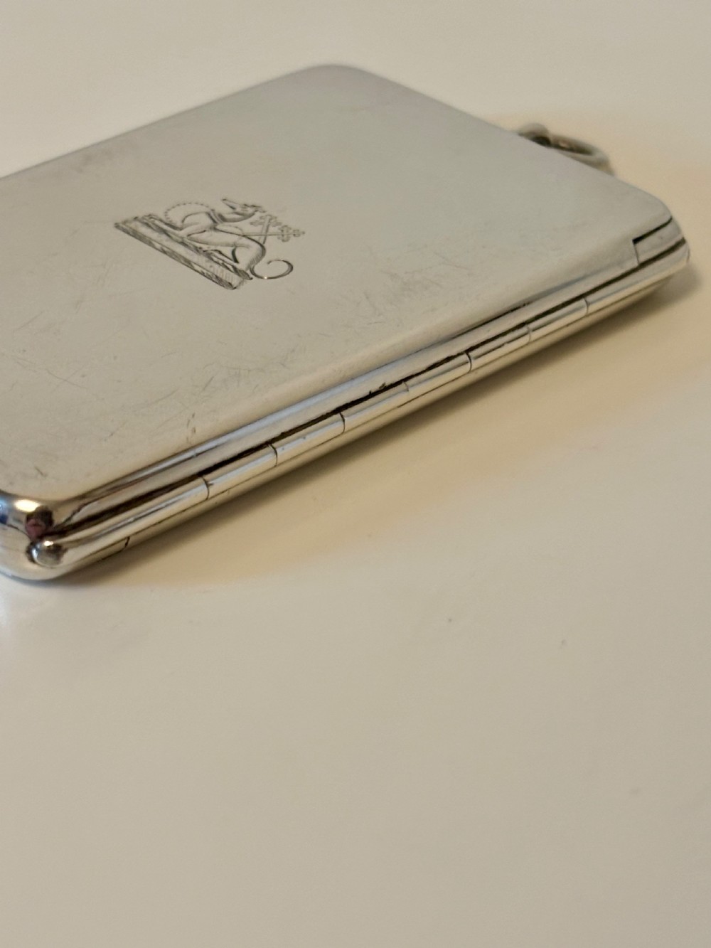 Edwardian Sterling Silver BUTT MARKER CASE London 1904 WE HURCOMB View VIII