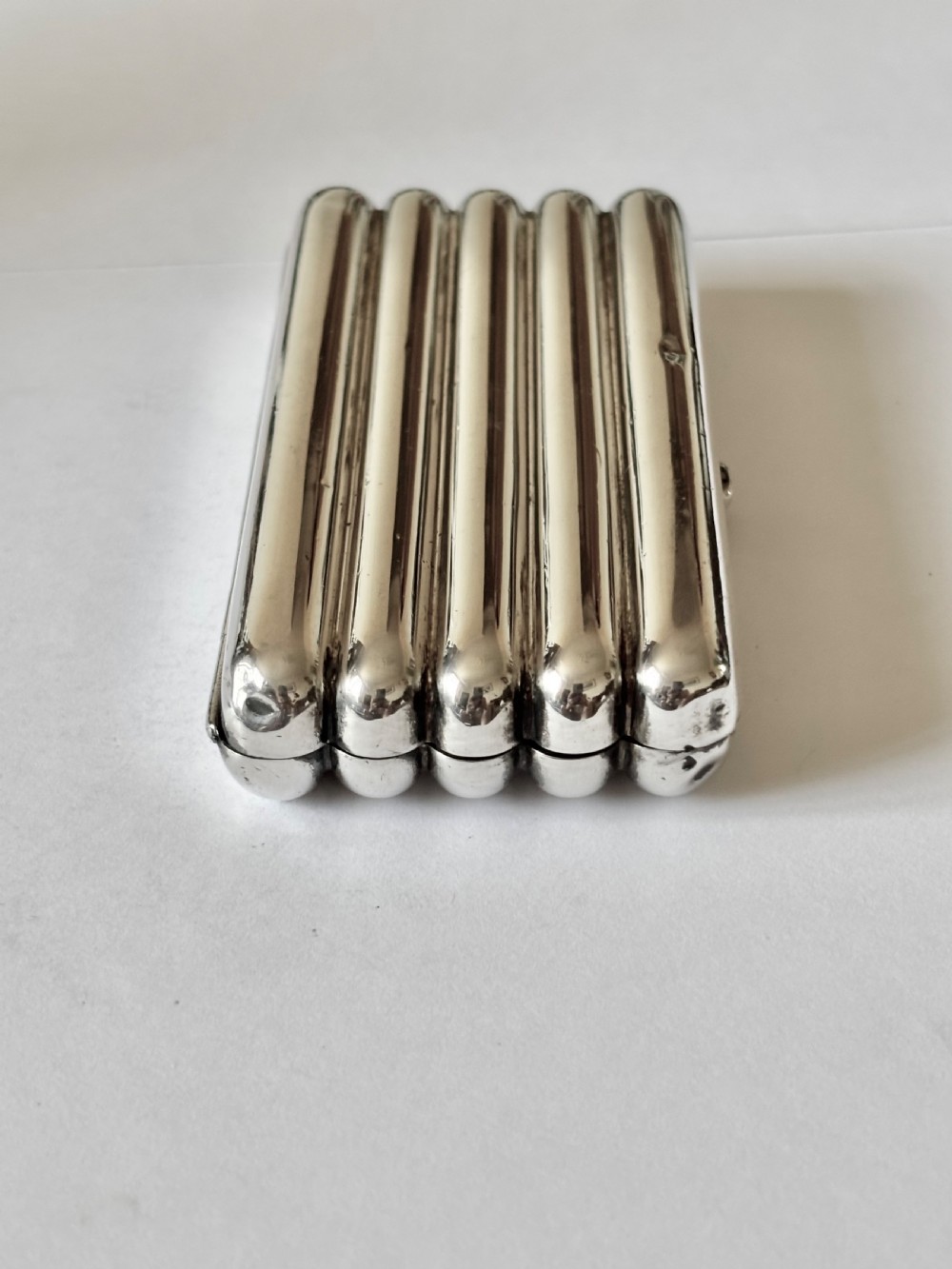 Victorian silver torpedo cheroot cigar case, William Summers London 1881