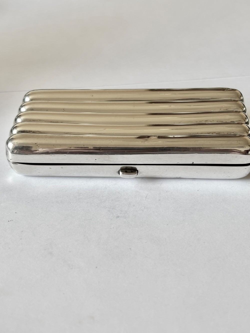 Victorian silver torpedo cheroot cigar case, William Summers London 1881 View IV