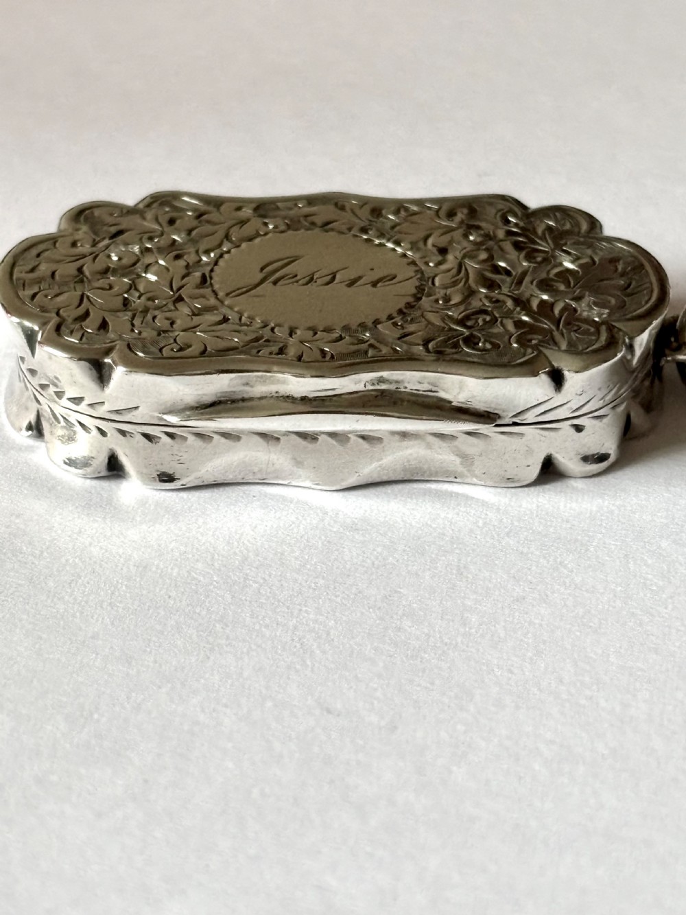Antique Silver Gilt Victorian Vinaigrette Birmingham 1892 Colen Hewer Cheshire View XVI