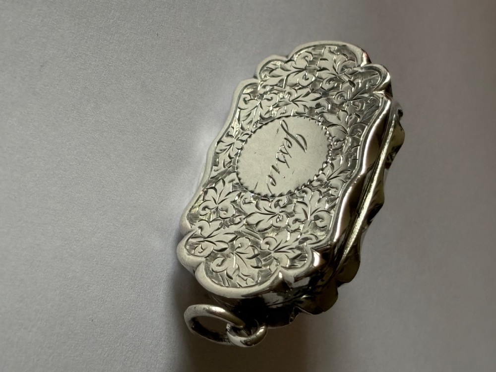 Antique Silver Gilt Victorian Vinaigrette Birmingham 1892 Colen Hewer Cheshire View XXI