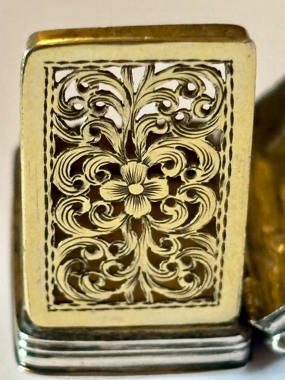 George IV Silver Gilt Vinaigrette Bham 1823 Thomas & William Simpson View V