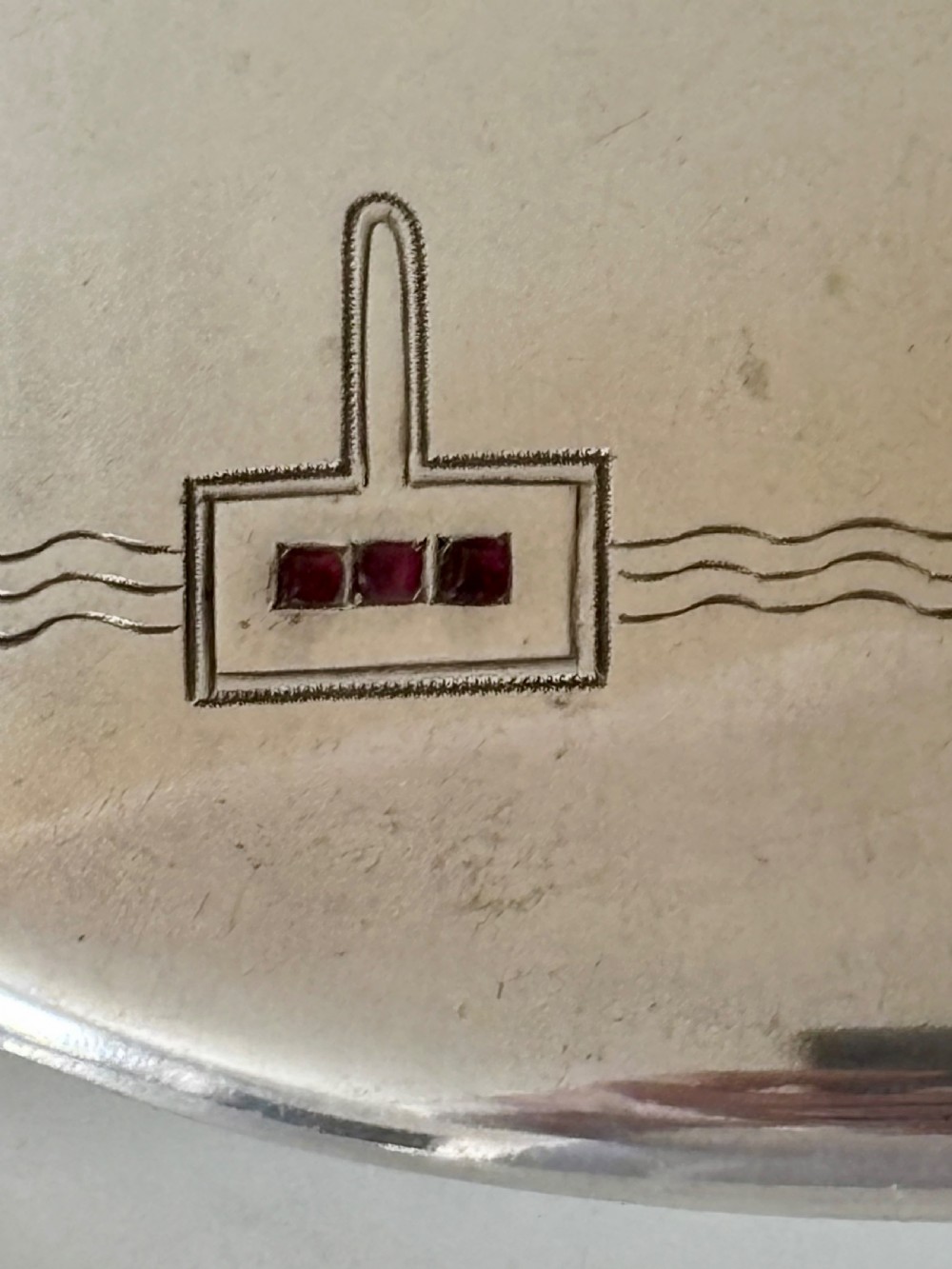 An Art Deco German 800 Silver synthetic ruby cigarette case c1925 View VII